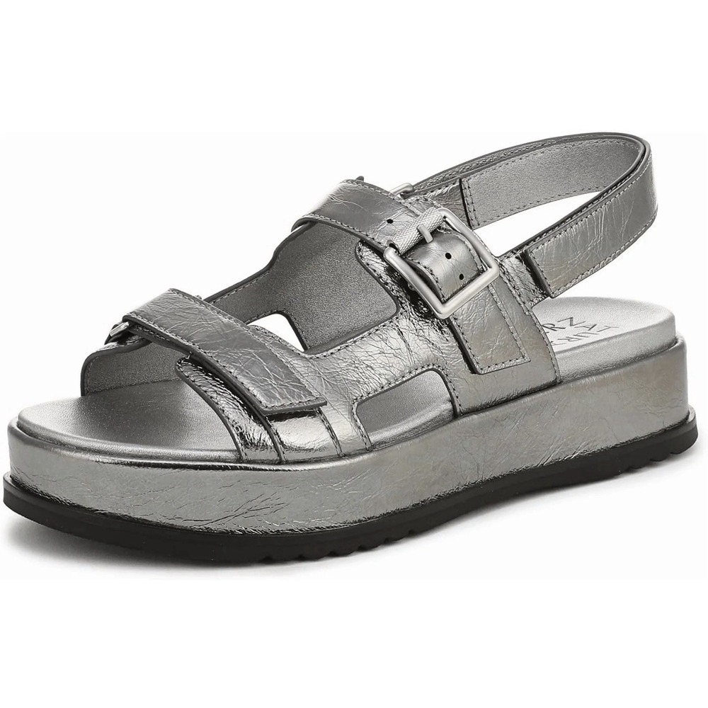 Naturalize Size- 8W Women's Siva Slingback‎ Sandals Flatform Silver